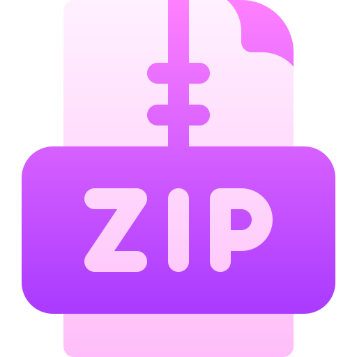 plik zip Basic Gradient Gradient ikona