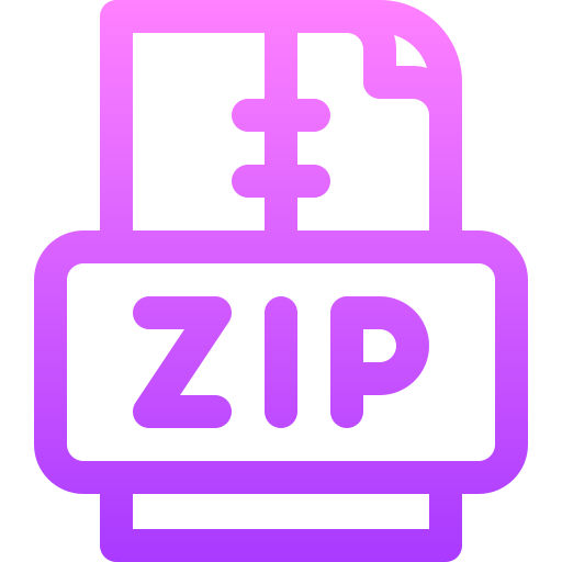 file zip Basic Gradient Lineal color icona