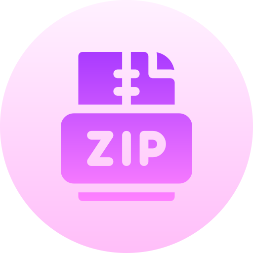 fichier zip Basic Gradient Circular Icône