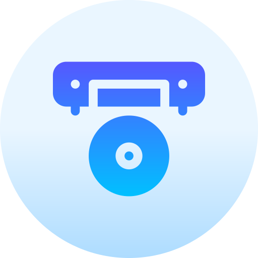 Dvd player Basic Gradient Circular icon