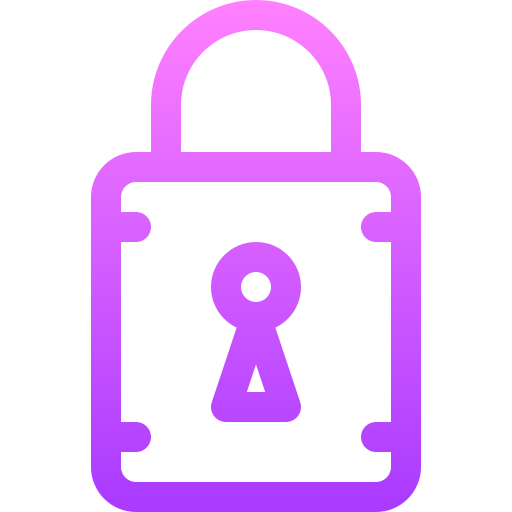 Lock Basic Gradient Lineal color icon