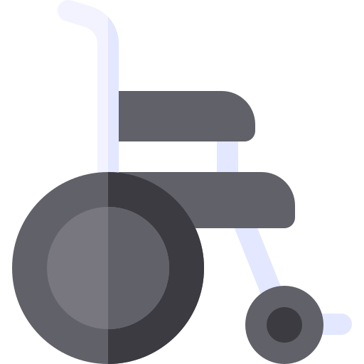 silla de ruedas Basic Rounded Flat icono
