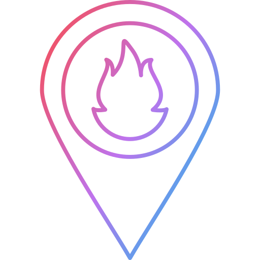 lokalizacja pożaru Generic Gradient ikona