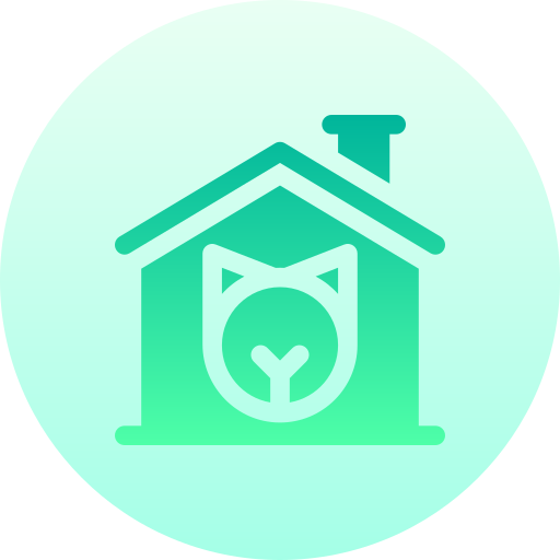 casa de mascotas Basic Gradient Circular icono