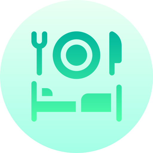 Кровать и завтрак Basic Gradient Circular иконка