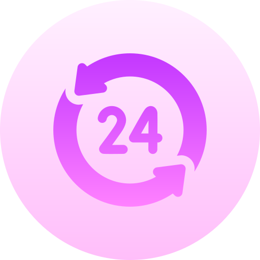 24-uurs klok Basic Gradient Circular icoon