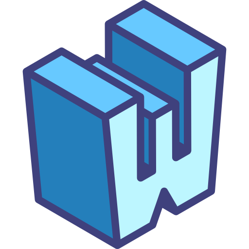 Letter w Generic Blue icon