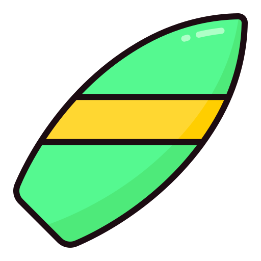 サーフボード Generic Outline Color icon