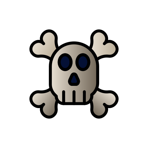 Skull and bones Generic Outline Gradient icon