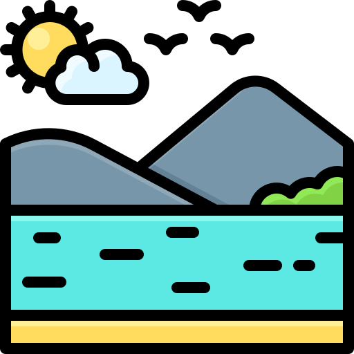 río Generic Outline Color icono