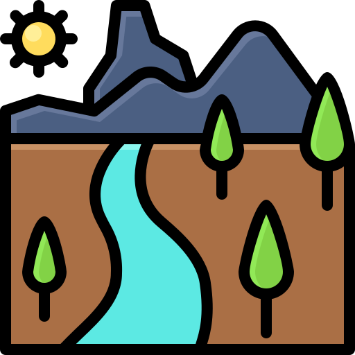 río Generic Outline Color icono