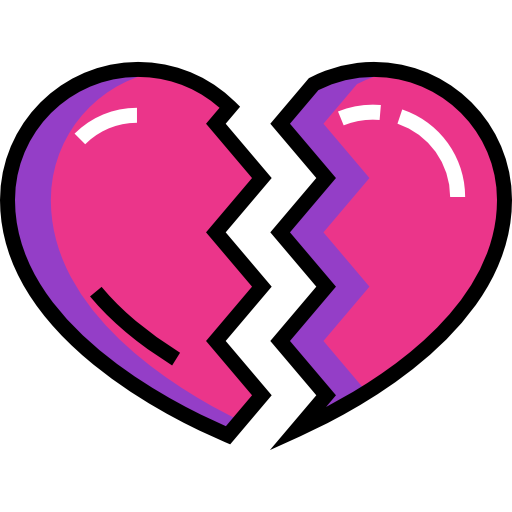 Broken heart Detailed Straight Lineal color icon