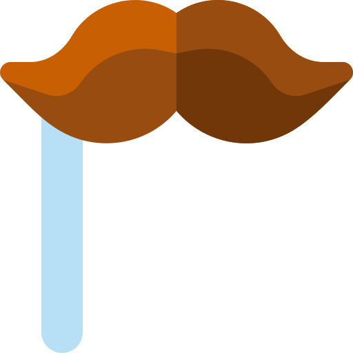 moustache Basic Rounded Flat Icône
