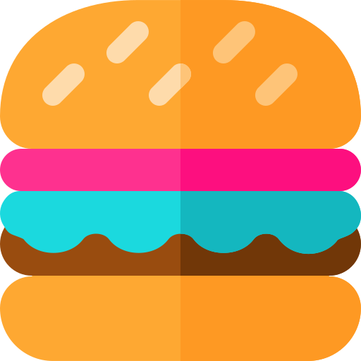 hamburguesa Basic Rounded Flat icono