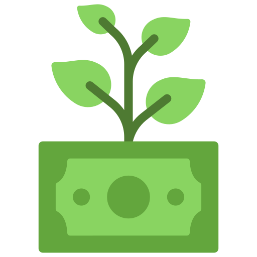 Money growth Juicy Fish Flat icon