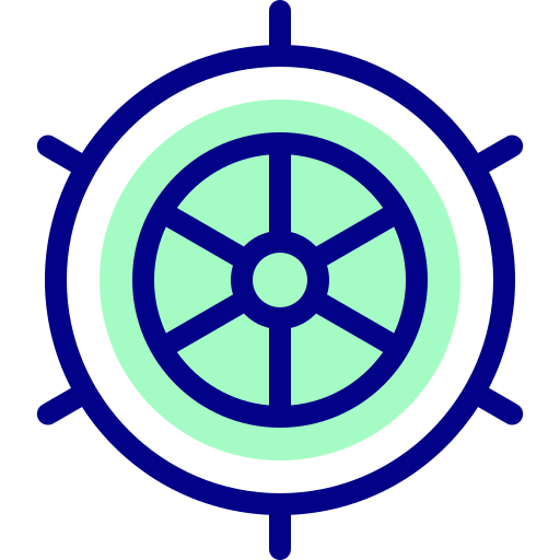 roue de navire Detailed Mixed Lineal color Icône
