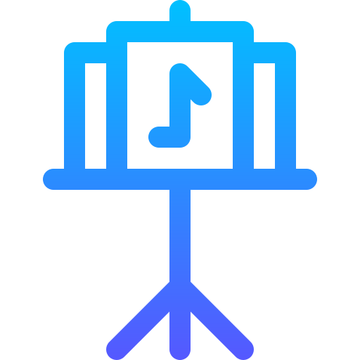 Music stand Basic Gradient Lineal color icon