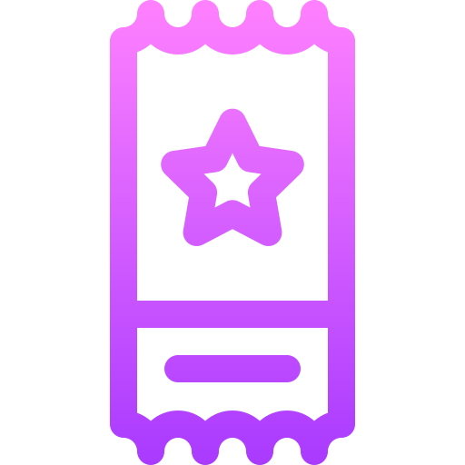 Ticket Basic Gradient Lineal color icon