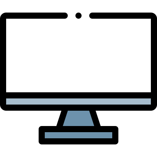 monitor Detailed Rounded Lineal color icoon