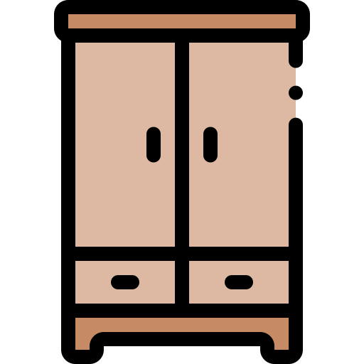 Wardrobe Detailed Rounded Lineal color icon