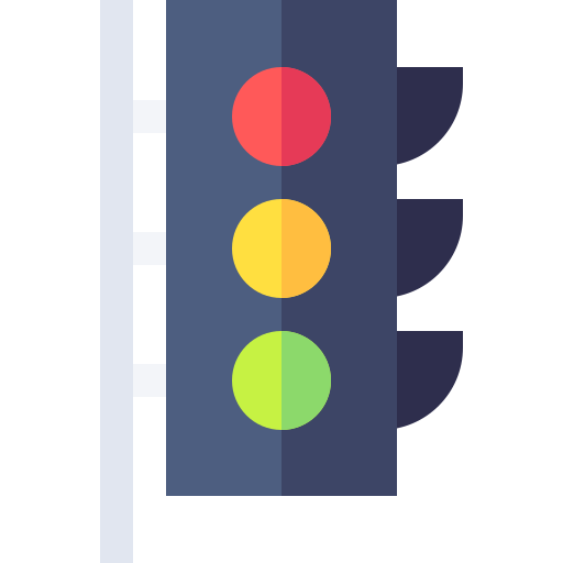 sygnalizacja świetlna Basic Straight Flat ikona