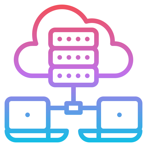 cloud netwerk Iconixar Gradient icoon