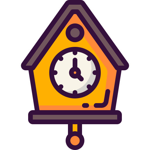 reloj cucú Generic Outline Color icono