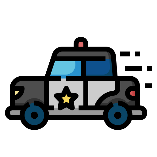 Police car PongsakornRed Lineal Color icon