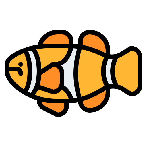 pesce pagliaccio Iconixar Lineal Color icona