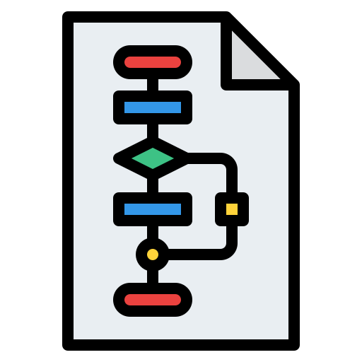 diagrama de flujo Iconixar Lineal Color icono