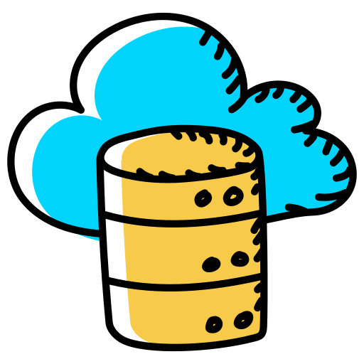 Cloud database Generic Hand Drawn Color icon