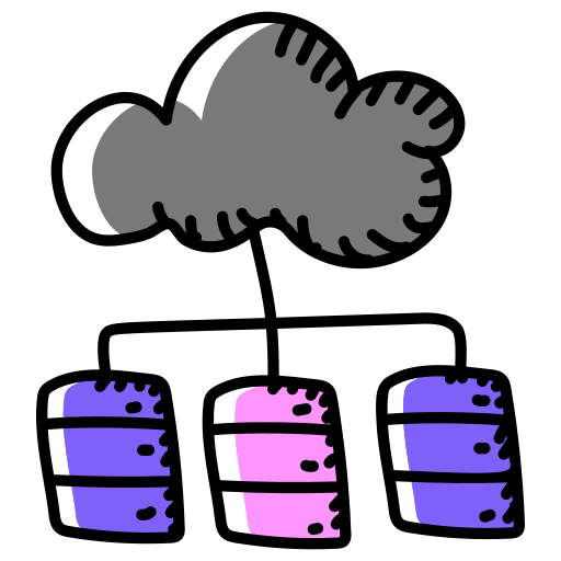 Cloud hosting Generic Hand Drawn Color icon