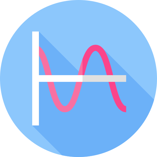 gráfico de ondas Flat Circular Flat icono