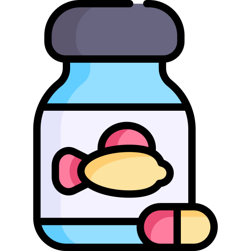 pastillas de pescado Kawaii Lineal color icono