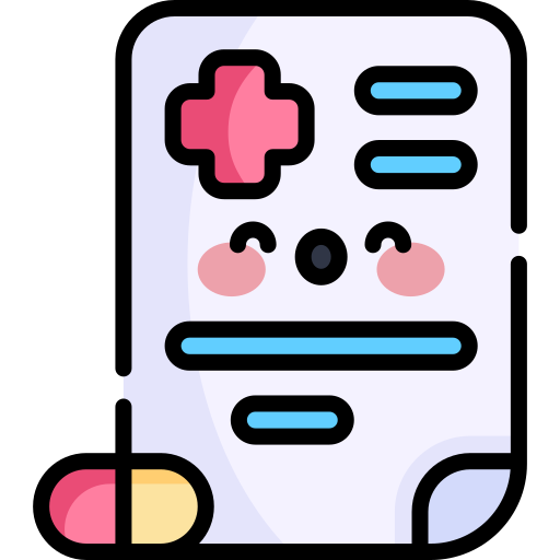 prescrizione medica Kawaii Lineal color icona