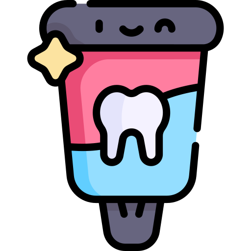 pasta dental Kawaii Lineal color icono