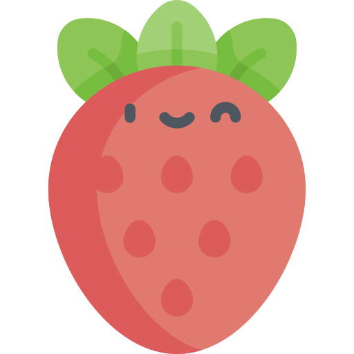fraise Kawaii Flat Icône