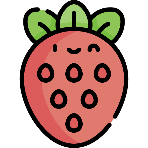 fraise Kawaii Lineal color Icône