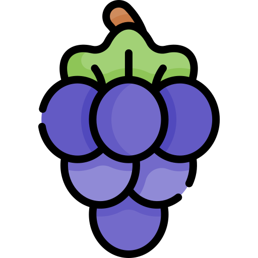 Виноград Kawaii Lineal color иконка