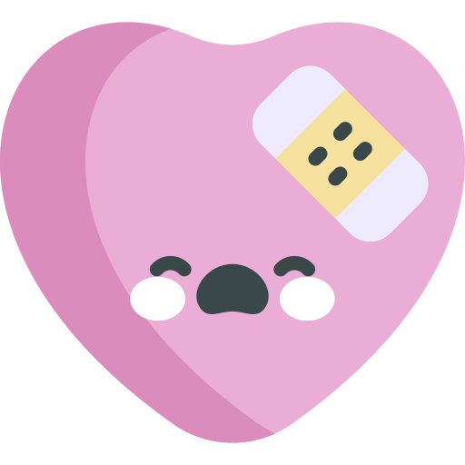 Broken heart Kawaii Flat icon