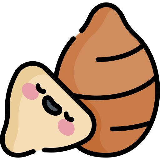 patata dolce Kawaii Lineal color icona