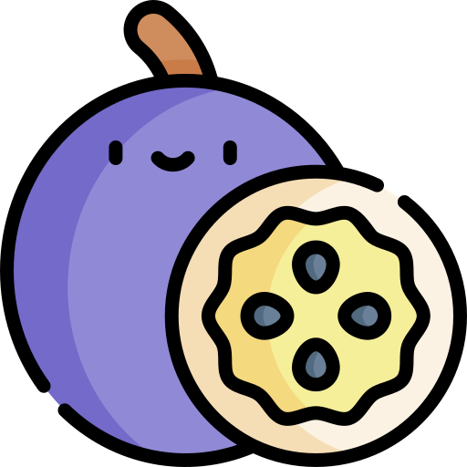 Passion fruit Kawaii Lineal color icon