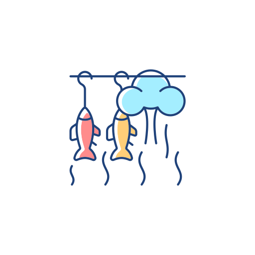 wędzona ryba Generic Thin Outline Color ikona