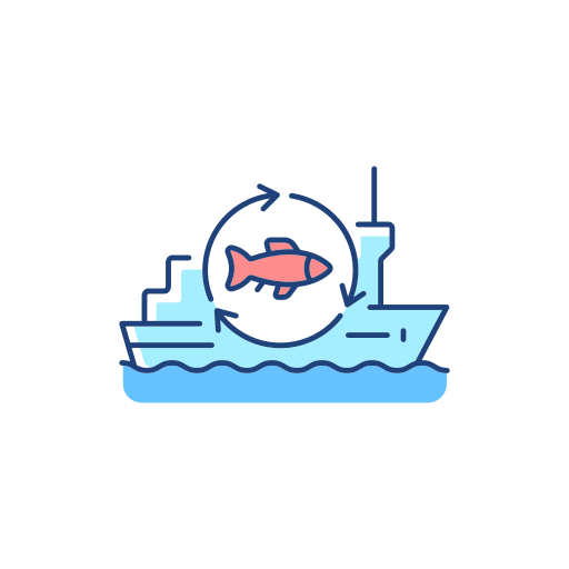 barco de pesca Generic Thin Outline Color icono