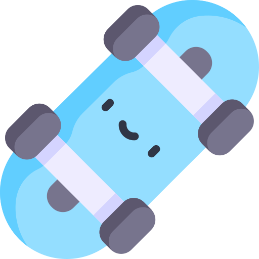 Skateboard Kawaii Flat icon