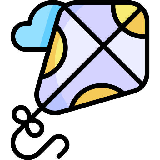 Kite Kawaii Lineal color icon