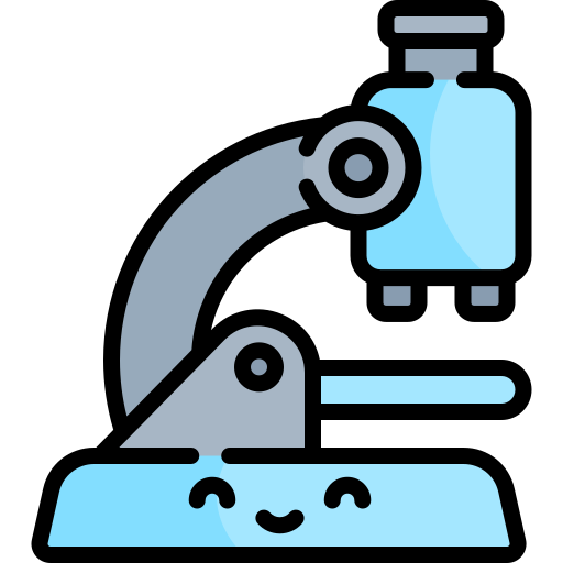 microscopio Kawaii Lineal color icono