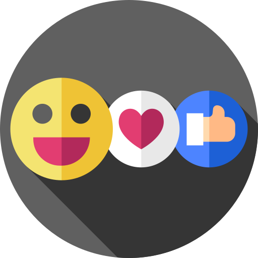 facebookの反応 Flat Circular Flat icon