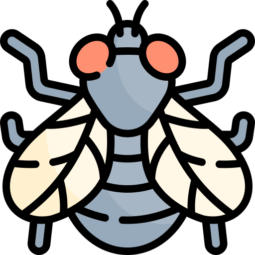 mosca Kawaii Lineal color icono