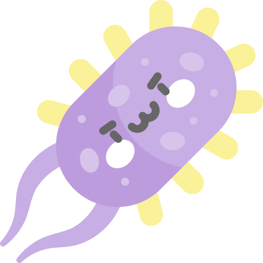 bacterias Kawaii Flat icono